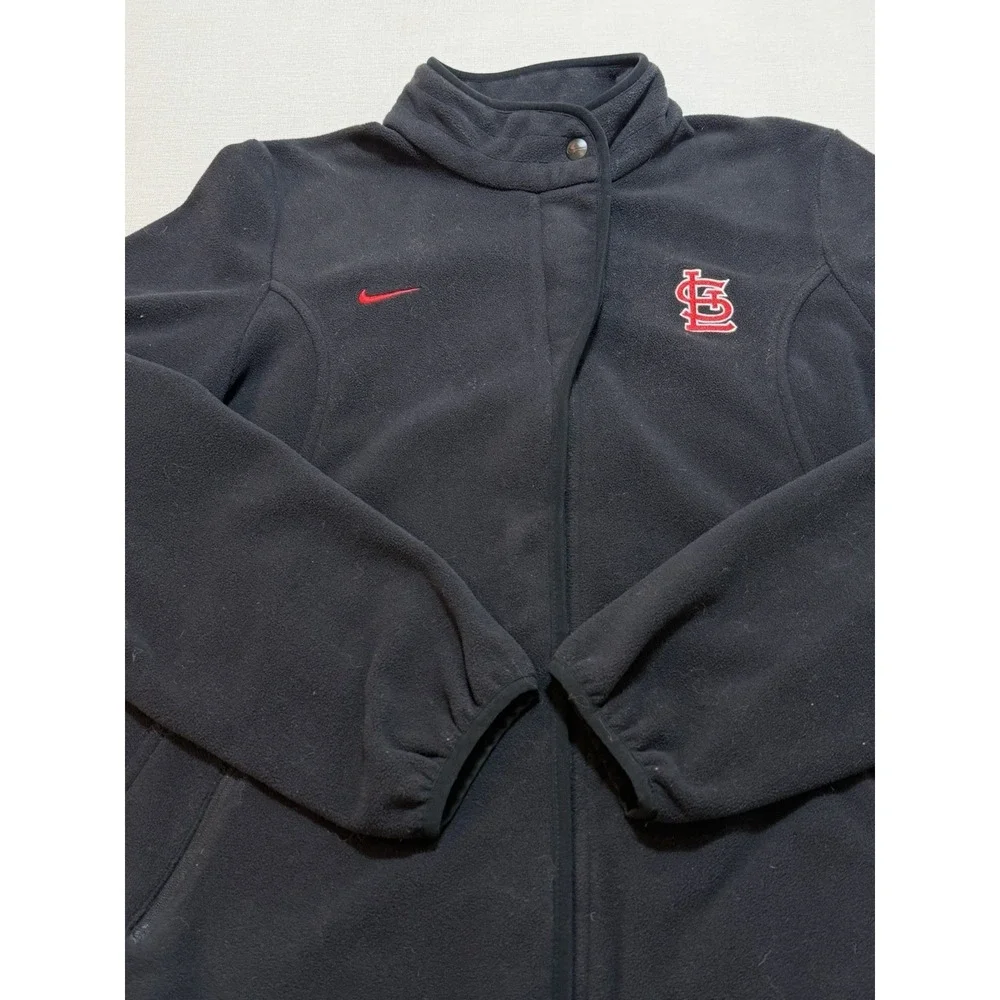 Nike Therma-fit St. Louis Cardinals Men's L Fleece Full Zip Snap On Neck Fleece
